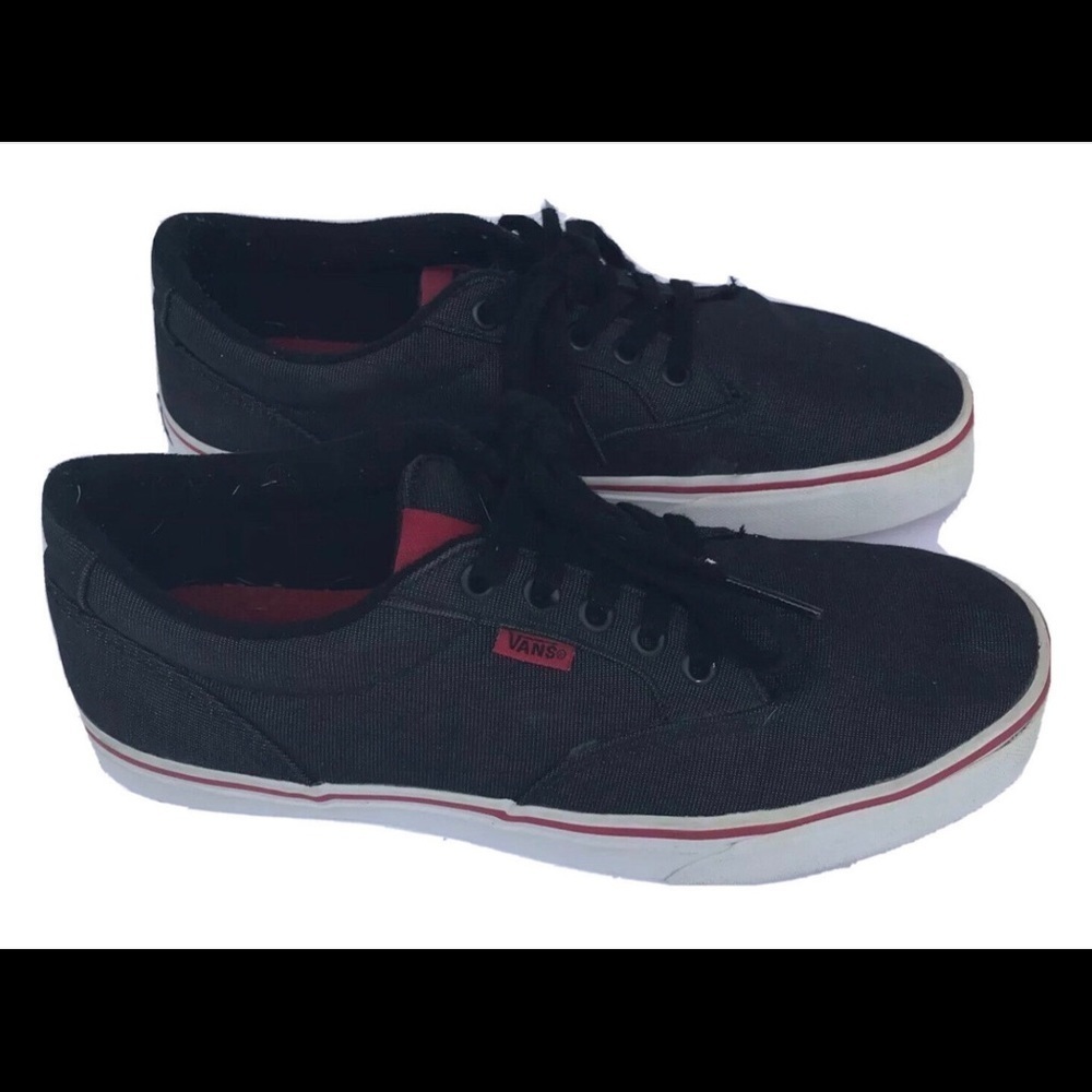 Vans Black Canvas Lace Up Sneakers Mens Sz 8.5 M